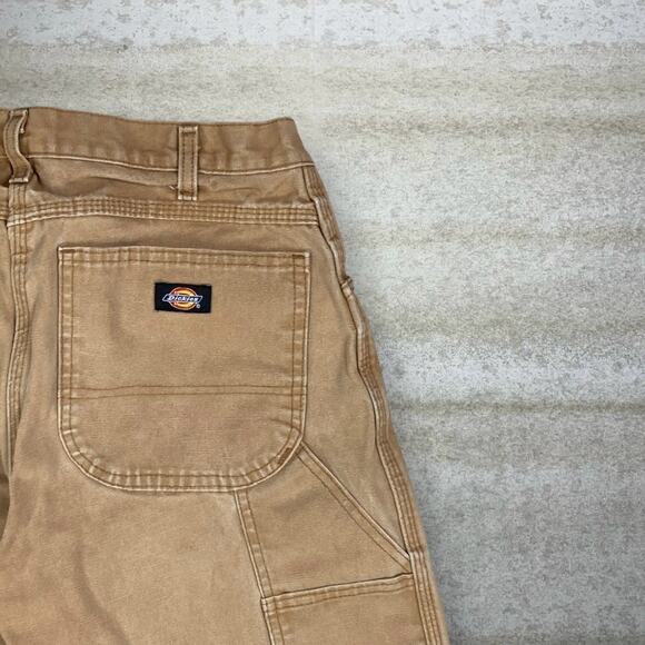Vintage Dickies Carpenter Pants Tan Canvas Baggy Wide Leg Fit Dungarees 90s - Picture 3 of 15